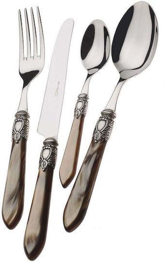 Casa Bugatti Oxford Old-silver Set de Tacâmuri Inoxidabil Argintiu 24buc