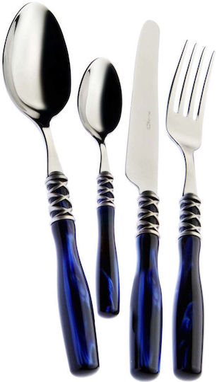 Casa Bugatti Arianna Old-silver Set de Tacâmuri Inoxidabil Albastru 24buc