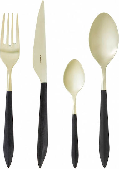 Casa Bugatti Ares Set de Tacâmuri Inoxidabil Negre 24buc