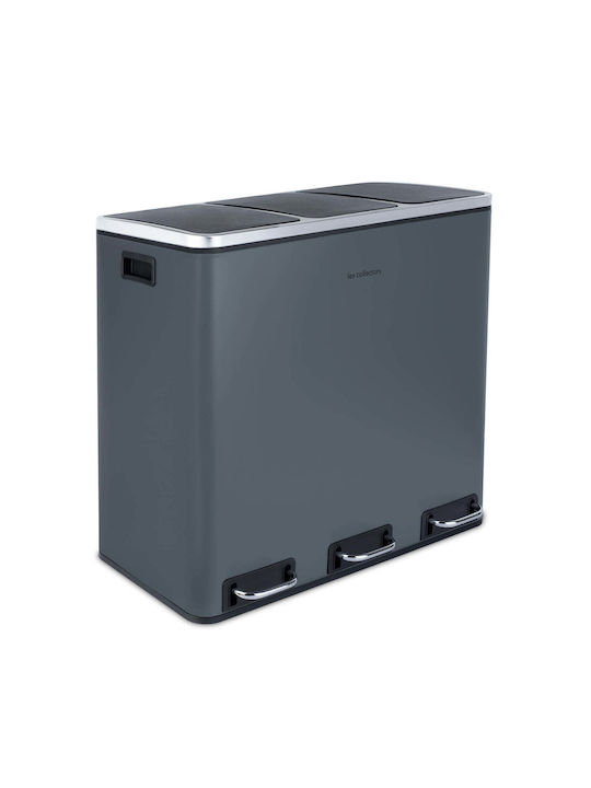 HKoenig Coș De Gunoi N984 Din Oțel Inoxidabil Cu Pedală Gri 61.5x56x34.5cm