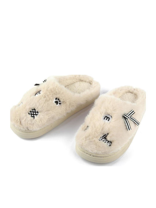 Winter Damen Hausschuhe Beige