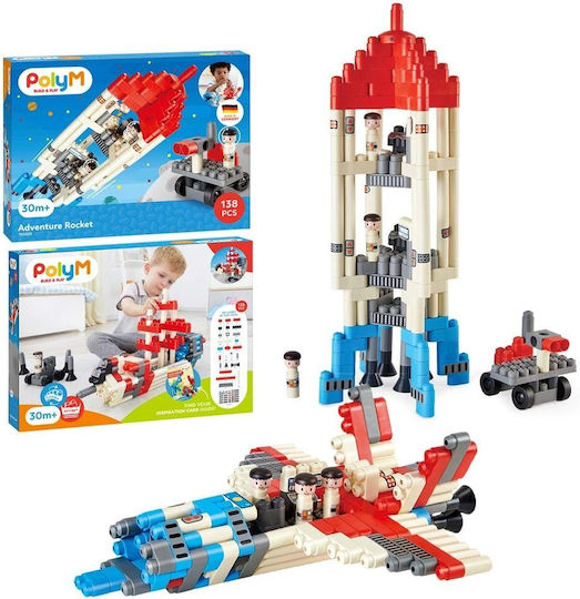 Hape Bausteine PolyM Adventure Rocket für 2-6 Jahre Jahre 138Stück