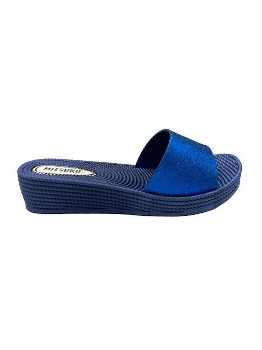 Mitsuko Women's Platform Slides Blue