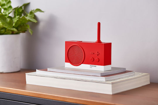 Lexon Tykho 3 Lexon x PANTONE Tragbares Radio mit Bluetooth Rot