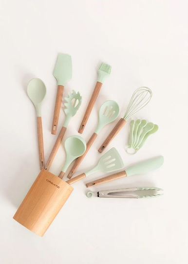 Create Set de Gătit din Silicon cu Suport Verde Kitchenware Studio