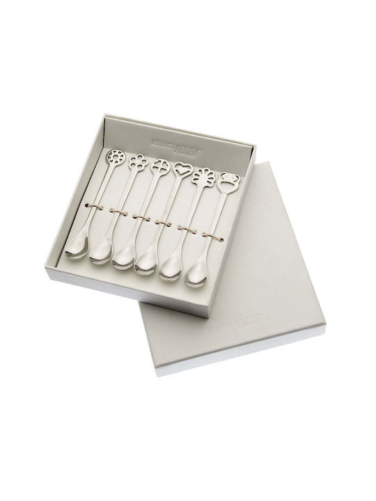 Casa Bugatti Portafortuna Spoon Set Coffee / Tea Metallic Silver 6pcs