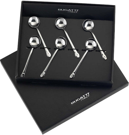 Casa Bugatti Non Solo Caffe Spoon Set Coffee / Tea Metallic Silver 6pcs