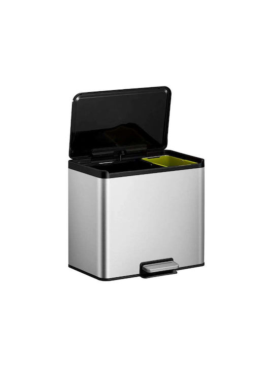 Eko Essential Coș de Gunoi din Oțel Inoxidabil cu Pedală Gri 46.2x41x33.8cm 1buc