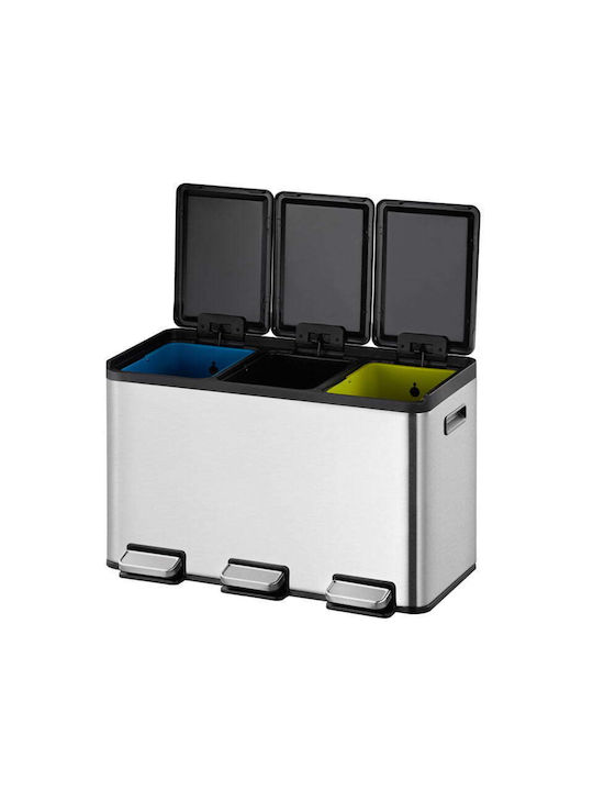 Eko Coș Essential De Gunoi Din Oțel Inoxidabil Cu Pedală Gri 10lt