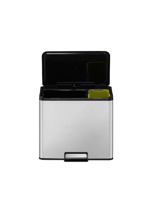 Eko Essential Coș de Gunoi din Oțel Inoxidabil cu Pedală Gri 46.2x41x33.8cm 1buc