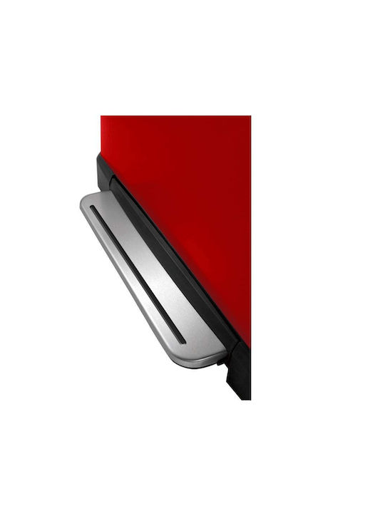 Eko Coș E-cube de Gunoi din Oțel Inoxidabil cu Pedală Roșu 50x65x34.5cm