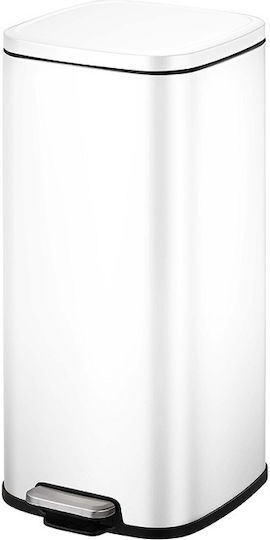Eko Stella Waste Bin Waste made of Stainless Steel with Pedal White 29x63x35cm 1pcs