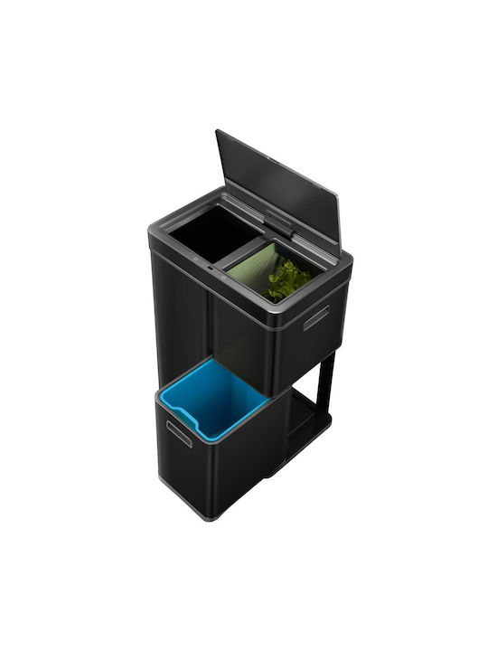 Eko Coș Mirage Plus De Gunoi Din Oțel Inoxidabil Cu Senzor Negru 60lt