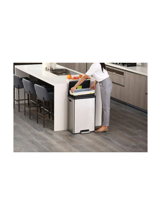 Eko Ecocasa Ii Waste Bin Waste made of Stainless Steel with Pedal Gray 45lt 1pcs