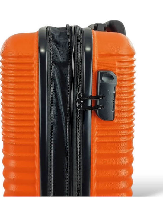 Rain Cabin Hard Orange Suitcase With 4 Wheels Height 55cm
