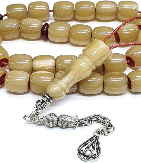 Roloi Komboloi Mastic Worry Beads with 33 Beads Beige 38cm