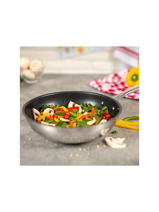 Kuhn Rikon Allround Wok din Oțel Inoxidabil cu Strat Antiaderent 24cm