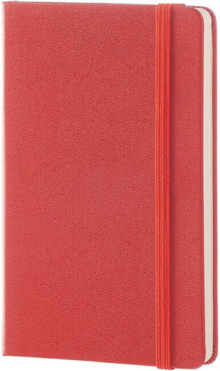 Moleskine Notebook Pocket Тетрадка Квадратни с Ластик Червен