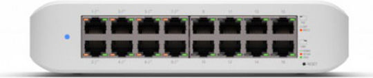 Ubiquiti Switch Lite 16 Managed L2 PoE+ Switch with 16 Gigabit (1Gbps) Ethernet Ports