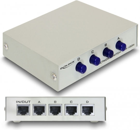 DeLock Ethernet Switch RJ45 10/100 Mb/s 4-Port manual Неуправляем L2 Switch с 4 Портове Ethernet