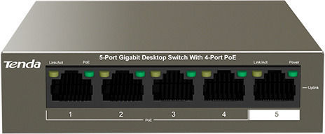 Tenda TEG1105P-4-63W Unmanaged L2 PoE+ Switch με 5 Θύρες Gigabit (1Gbps) Ethernet