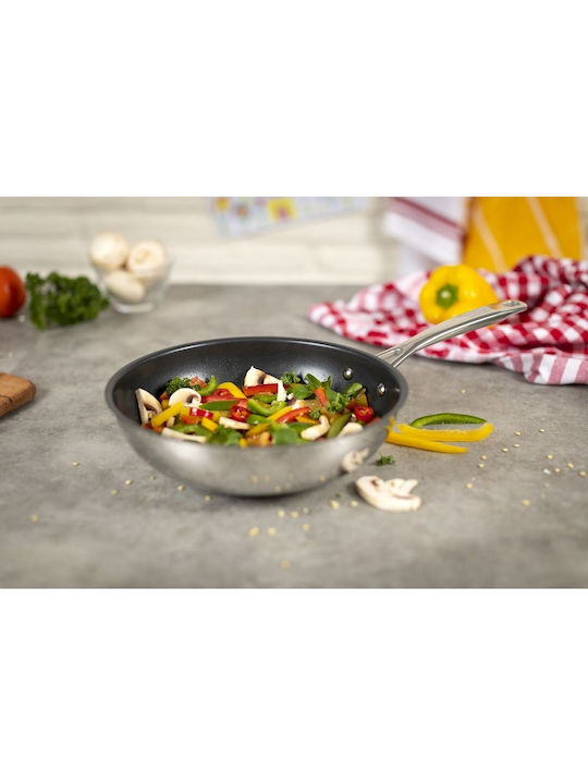 Kuhn Rikon Allround Wok din Oțel Inoxidabil cu Strat Antiaderent 24cm