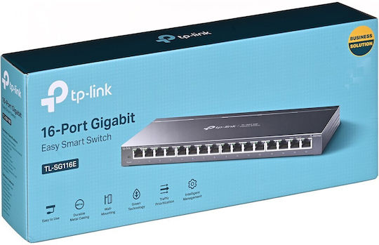 TP-LINK TL-SG116E Unmanaged L2 Switch with 16 Gigabit (1Gbps) Ethernet Ports