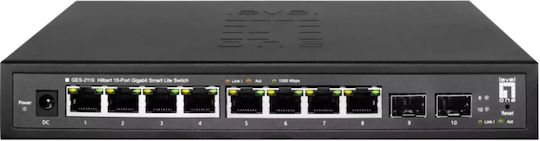Level One GES-2110 Hilbert Managed L2 Switch με 8 Θύρες Gigabit (1Gbps) Ethernet και 2 SFP Θύρες