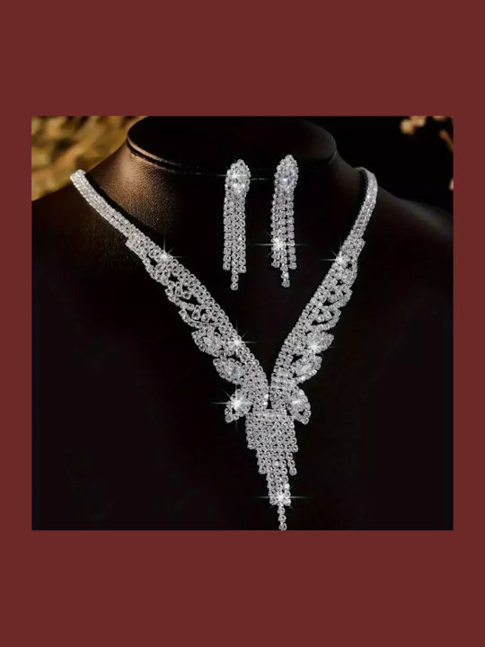 Set with Necklace & Earrings with Stones