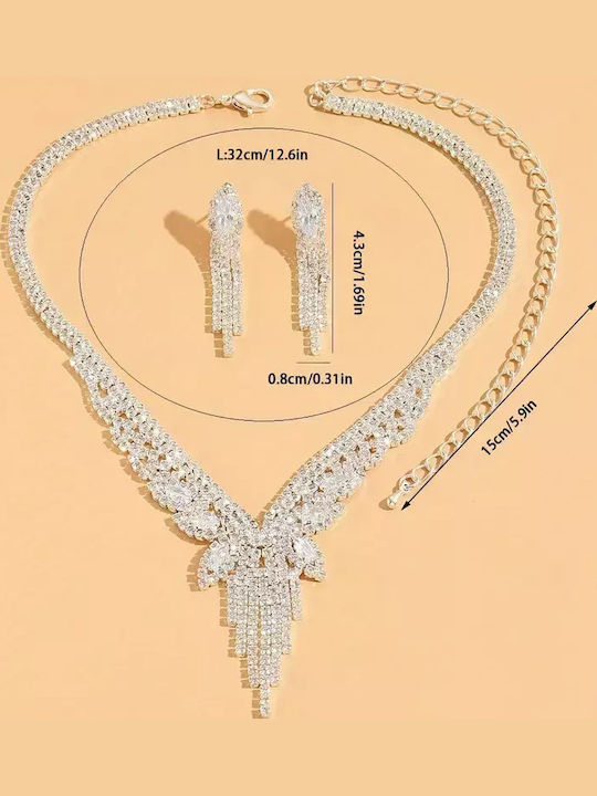 Set with Necklace & Earrings with Stones