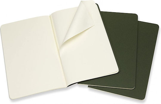Moleskine 13x21 Σετ 3 Σημειωματάρια Bullet Journal 80 Φύλλων με Λευκές Σελίδες Πράσινα