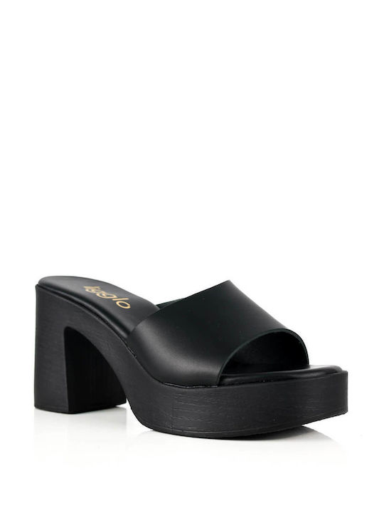 Black Mules Wide Strap