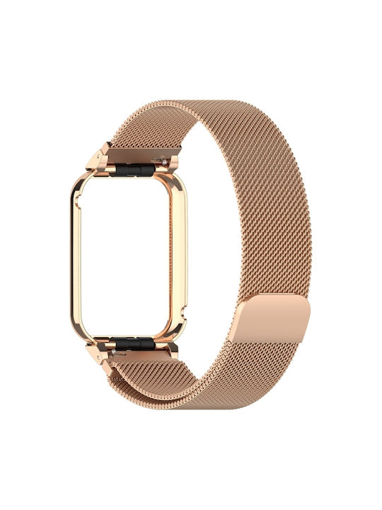 Λουράκι Ανοξείδωτο Ατσάλι Ροζ Χρυσό (Smart Band 8 Pro)