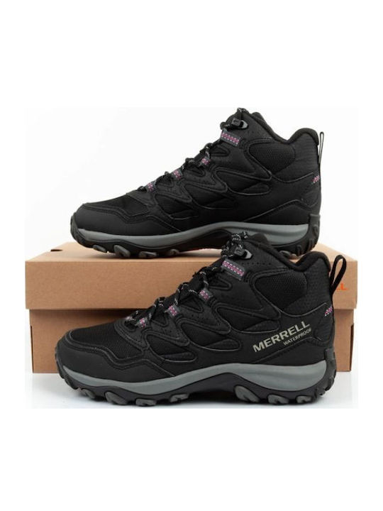 Merrell West Rim Sport Thermo Γυναικεία Ορειβατικά Μποτάκια Αδιάβροχα Μαύρα