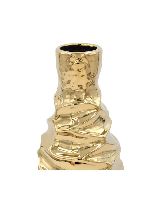 Ceramic Flower Vase Ø12x25 cm Gold Keskor 63032