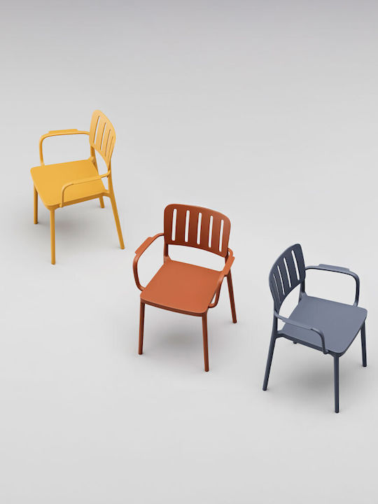 Scaun De Exterior Din Polipropilenă Milano Galben 4 Bucăți 53x58x81.5 Cm