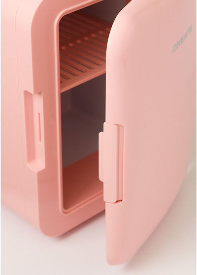 Create Mini Box Ψυγείο Καλλυντικών 4lt με Ράφι & Λειτουργία Θέρμανσης Ροζ
