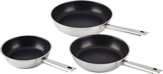 Rosle Moments Pans Set of Stainless Steel with Non-stick Coating 3pcs