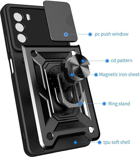 Techsuit Camshield Back Cover Σιλικόνης Μαύρο (Moto G62 5G)