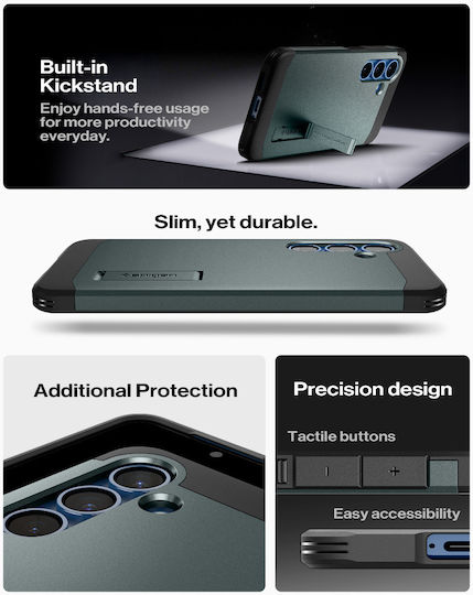 Spigen Tough Armor MagSafe Umschlag Rückseite Silikon / Kunststoff 2mm Grün (Galaxy S25+)