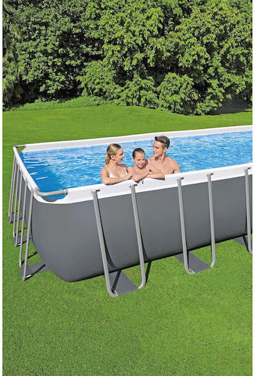 Bestway Swimming Pool PVC 19281lt with Metallic Frame 640x274x132cm Gray