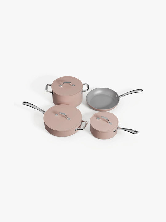 Ciarra Beyond Cookware Set De Vase De Gătit Din Aluminiu Cu Acoperire Interioară Ceramică 4 Piese