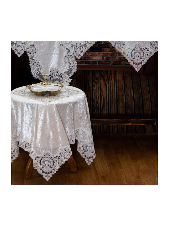 Liolios Home Tablecloth Silk White 160x220cm
