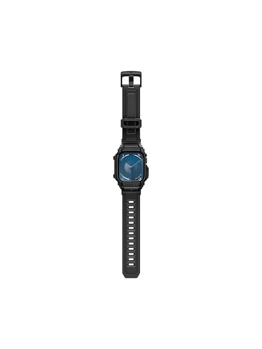 Spigen Rugged Armor Pro Tragbare Bänder Silikone Schwarz Apple Watch 10 (42 mm)