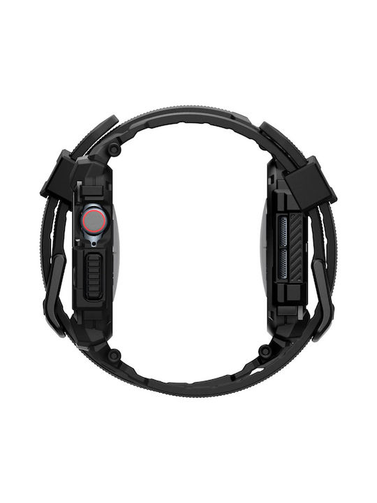 Spigen Rugged Armor Pro Tragbare Bänder Silikone Schwarz Apple Watch 10 (42 mm)