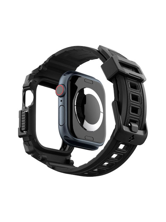 Spigen Rugged Armor Pro Tragbare Bänder Silikone Schwarz Apple Watch 10 (42 mm)