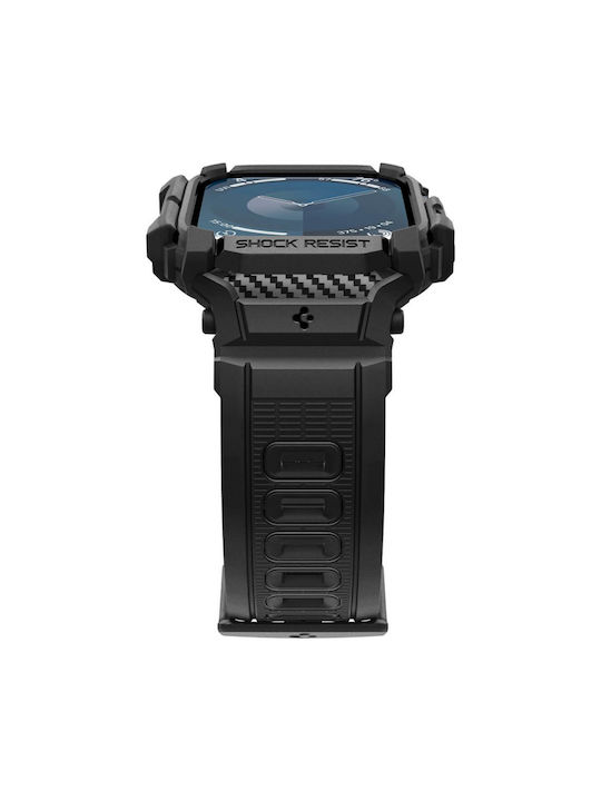 Spigen Rugged Armor Pro Tragbare Bänder Silikone Schwarz Apple Watch 10 (42 mm)