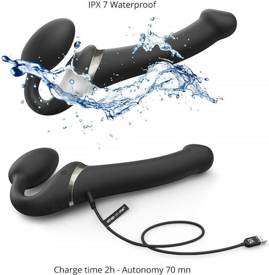 Strap On Me Strapless Strap On με Dildo με Δόνηση σε Μαύρο Χρώμα