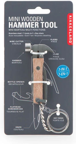 Kikkerland Mini Hammer Multitool Schlüsselanhänger