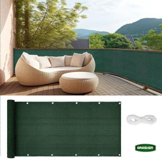 Grasher Rectangular Shade Divider Green With Hoop 0.9x6m 160gr/m²